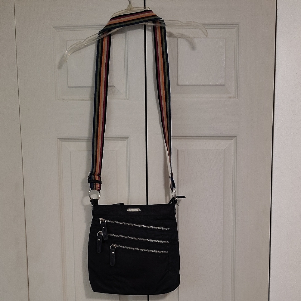 Franco Sarto Pink and Black Crossbody Bag with Adjustable Strap
